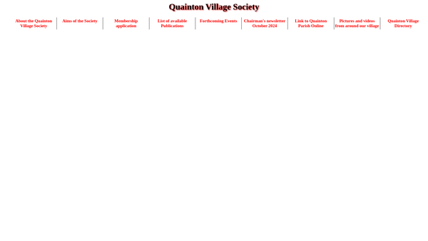 Screenshot of the Quainton Village Society website