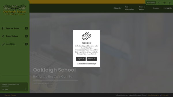 Screenshot of the Oakleigh School Parent Staff Association website