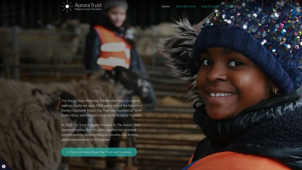 Screenshot of the The Aurora Trust website