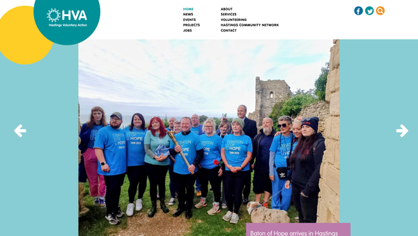Screenshot of the Hastings Voluntary Action website