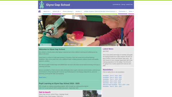 Screenshot of the Friends Of Glyne Gap School website