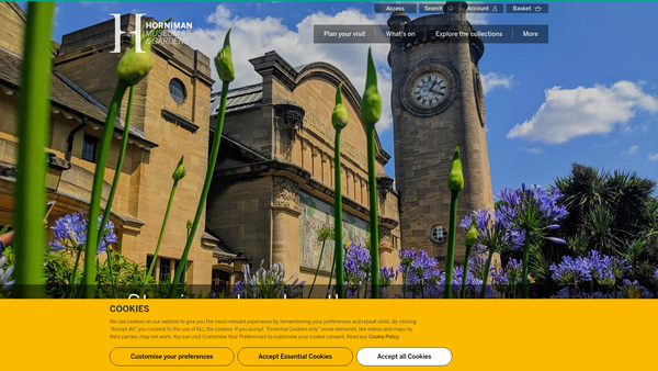 Screenshot of the The Horniman Public Museum And Public Park Trust website