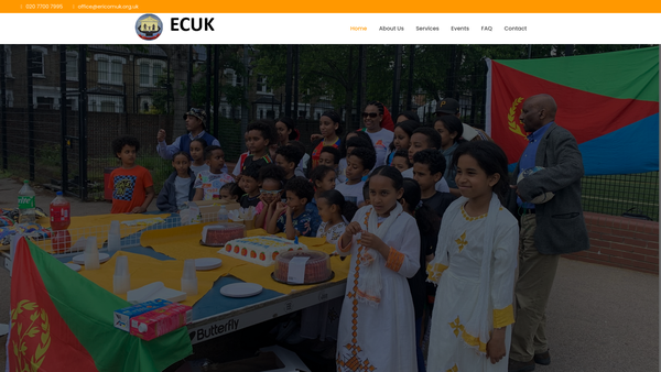 Screenshot of the Eritrean Community In UK website