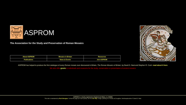 Screenshot of the Association For The Study And Preservation Of Roman Mosaics website