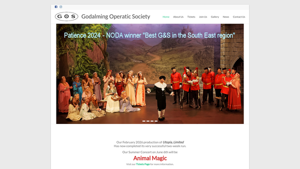 Screenshot of the Godalming Operatic Society website