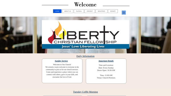 Screenshot of the Liberty Christian Fellowship (Lordswood) website