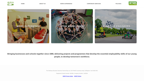 Screenshot of the The Medway Education Business Partnership Limited website