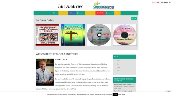 Screenshot of the Citadel Ministries website