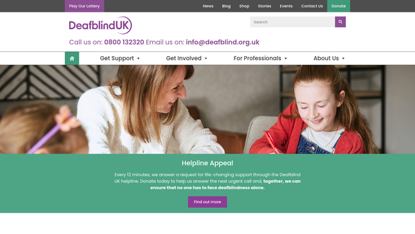 Screenshot of the Deafblind UK website