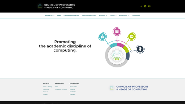 Screenshot of the Council Of Professors And Heads Of Computing website