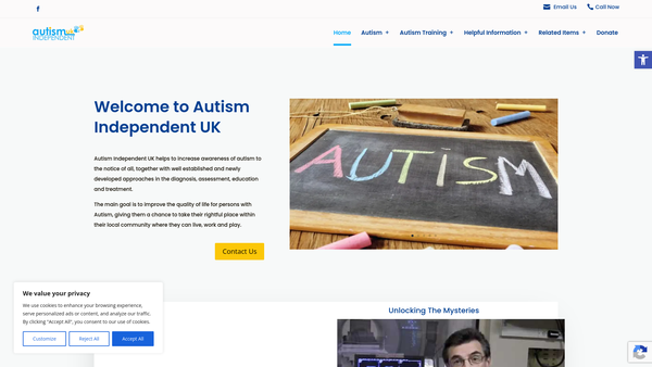 Screenshot of the Autism Independent UK website