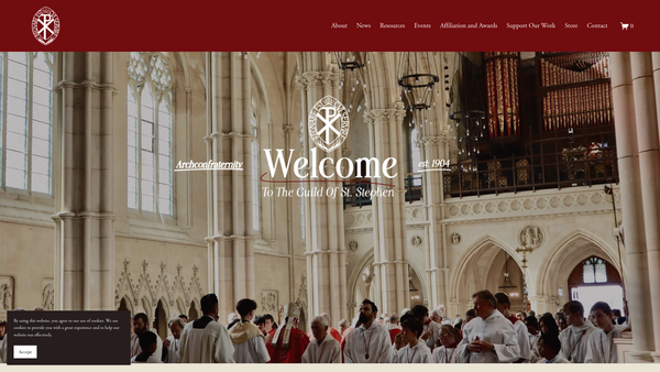 Screenshot of the Archconfraternity Of St Stephen website
