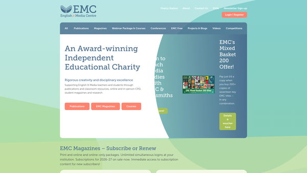 Screenshot of the The English And Media Centre website