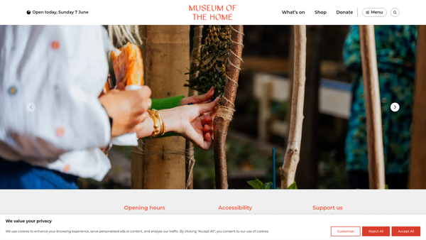 Screenshot of the The Museum of the Home website