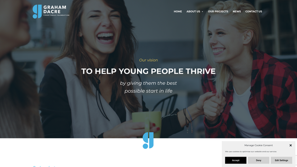 Screenshot of the The Graham Dacre Charitable Foundation website