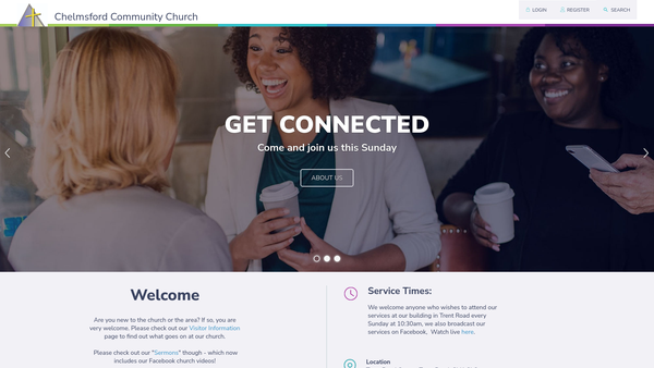 Screenshot of the Chelmsford Community Church website