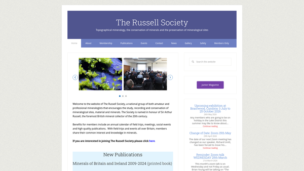 Screenshot of the The Russell Society website