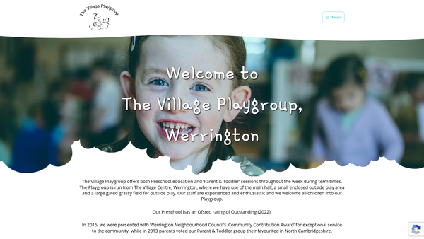 Screenshot of the The Village Playgroup website