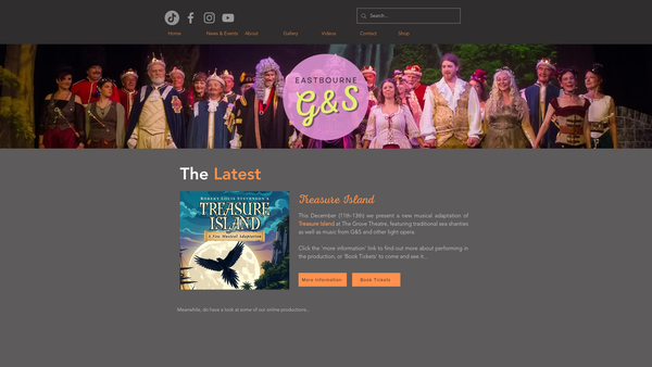 Screenshot of the Eastbourne Gilbert And Sullivan Society website