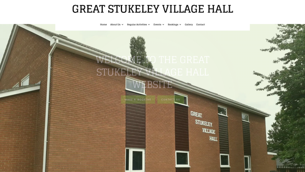 Screenshot of the Great Stukeley Village Hall website