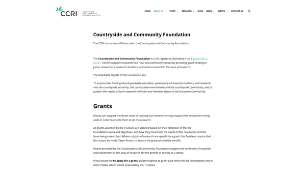 Screenshot of the The Countryside And Community Foundation website