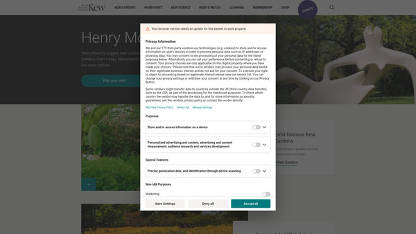 Screenshot of the The Foundation And Friends Of The Royal Botanic Gardens,kew website
