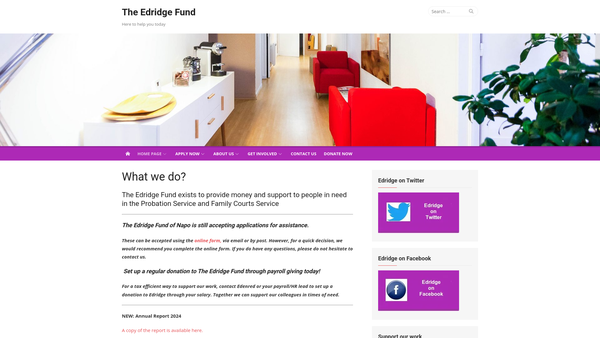 Screenshot of the The Edridge Fund Of Napo The Trade Union And Professional Association For Family Court And Probation Staff website