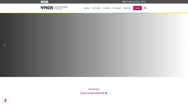 Screenshot of the YMCA West Kent website