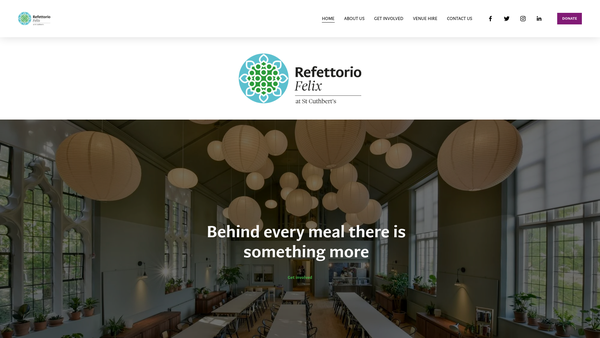 Screenshot of the St Cuthbert's Centre website