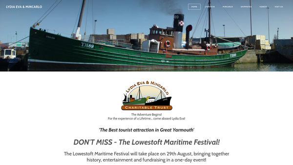 Screenshot of the Lydia Eva And Mincarlo Charitable Trust Limited website