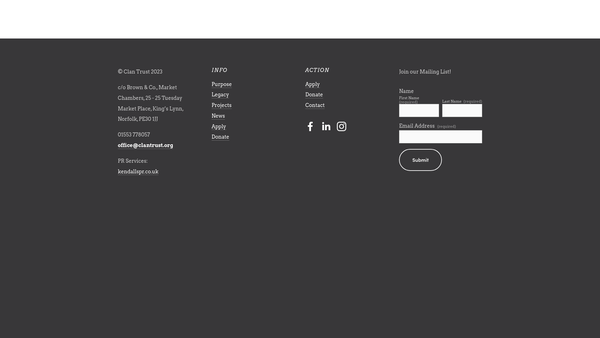 Screenshot of the Clan Trust Limited website