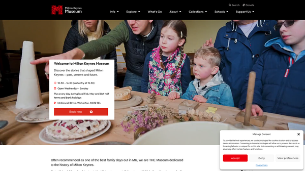 Screenshot of the Milton Keynes Museum Trust Limited website