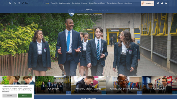 Screenshot of the Friends Of Charles Darwin School website