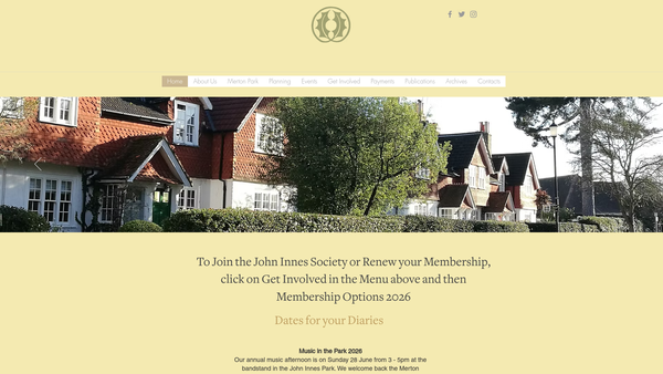 Screenshot of the The John Innes Society For Conservation In The John Innes Estate At Merton website