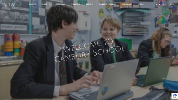 Screenshot of the Canbury School Limited website