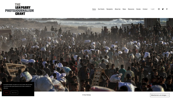 Screenshot of the The Ian Parry Memorial Fund website