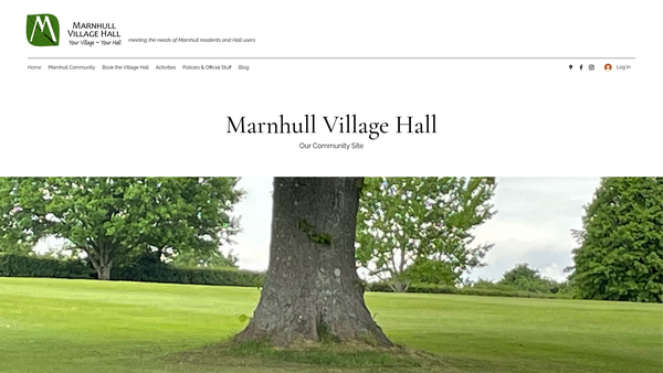 Screenshot of the Marnhull Village Hall website