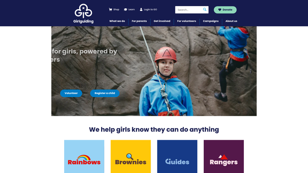 Screenshot of the 1st Stockton Brook Guide Company website