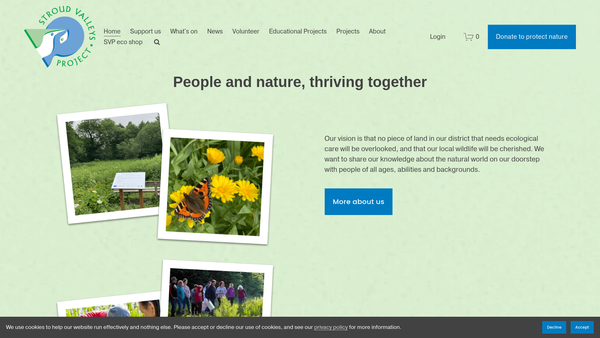 Screenshot of the Stroud Valleys Project Ltd website