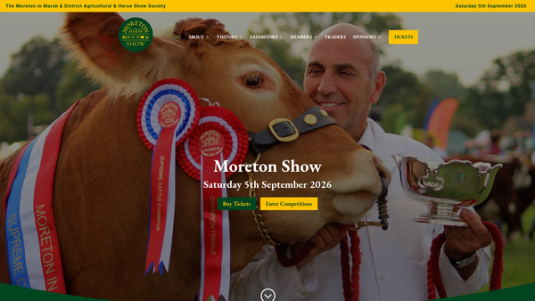 Screenshot of the Moreton-In-Marsh And District Agricultural And Horse Show Society website