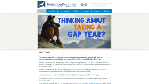 Screenshot of the The Kempson Rosedale Enterprise Trust website