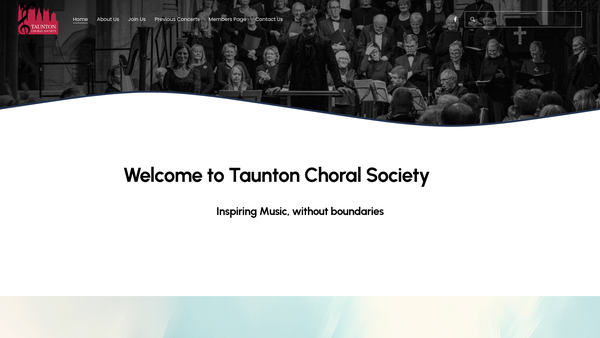 Screenshot of the Taunton Choral Society website