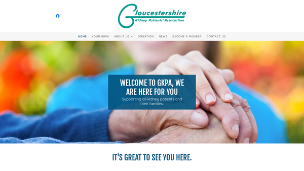 Screenshot of the Gloucestershire Kidney Patients Association website