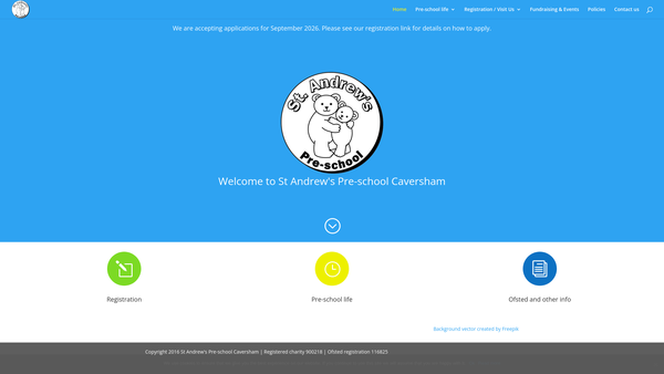 Screenshot of the St Andrews Preschool Caversham website