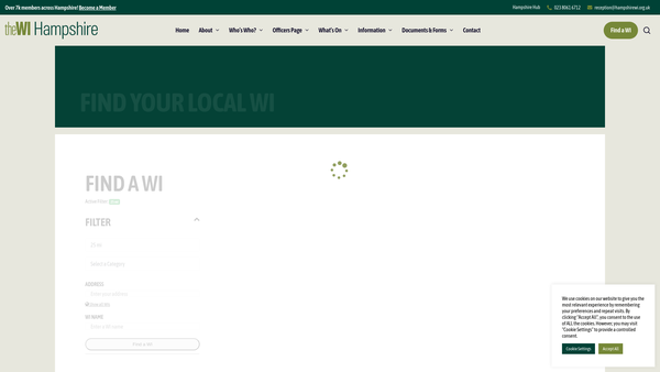 Screenshot of the Lymington WI website