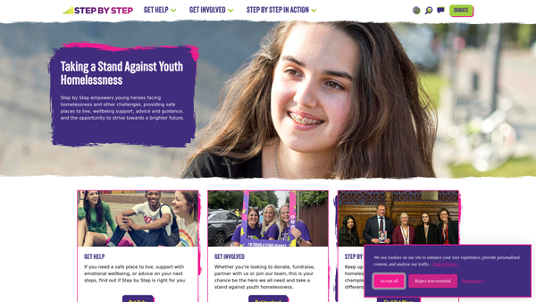 Screenshot of the Step By Step Partnership Limited website