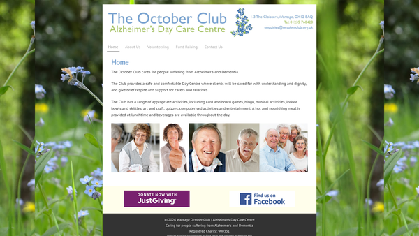 Screenshot of the The October Club website