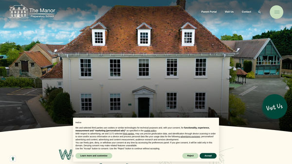 Screenshot of the The Manor Preparatory School Trust website