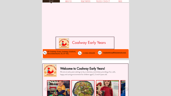 Screenshot of the Coalway Early Years website