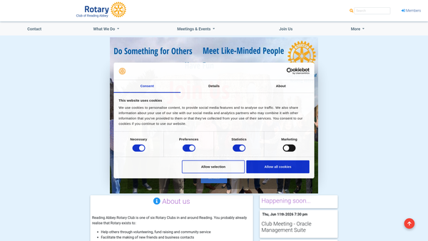 Screenshot of the The Rotary Club Of Reading Abbey Trust Fund website